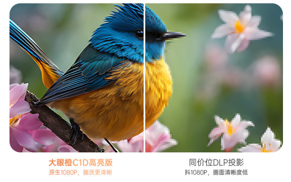 九游娱乐平台2024高性价比卧室投影仪推荐租房首选大眼橙C1D高亮版投影仪(图6)